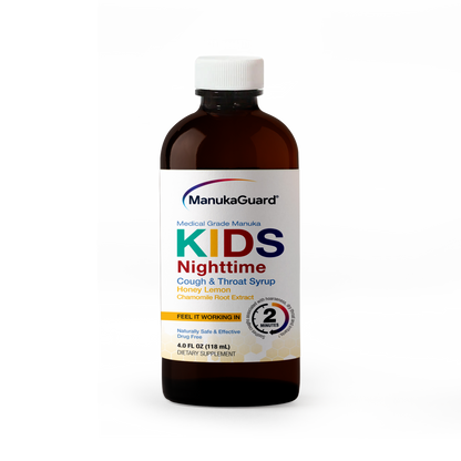 Kids Nighttime Cough & Throat Syrup, Mānuka Honey