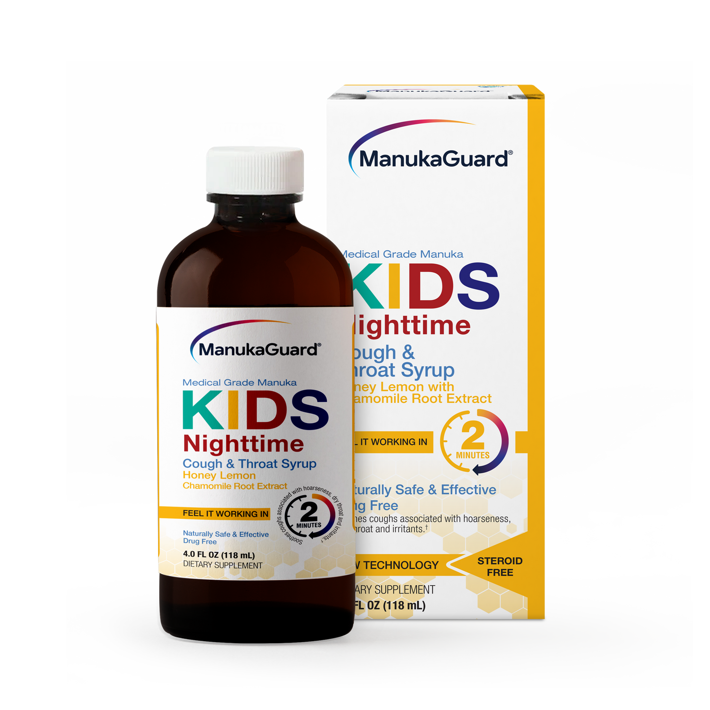 Kids Nighttime Cough & Throat Syrup, Mānuka Honey