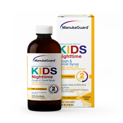Kids Nighttime Cough & Throat Syrup, Mānuka Honey