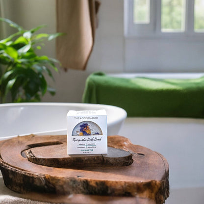 Herbal-Infused Eucalyptus + Corn Flower Bath Bomb