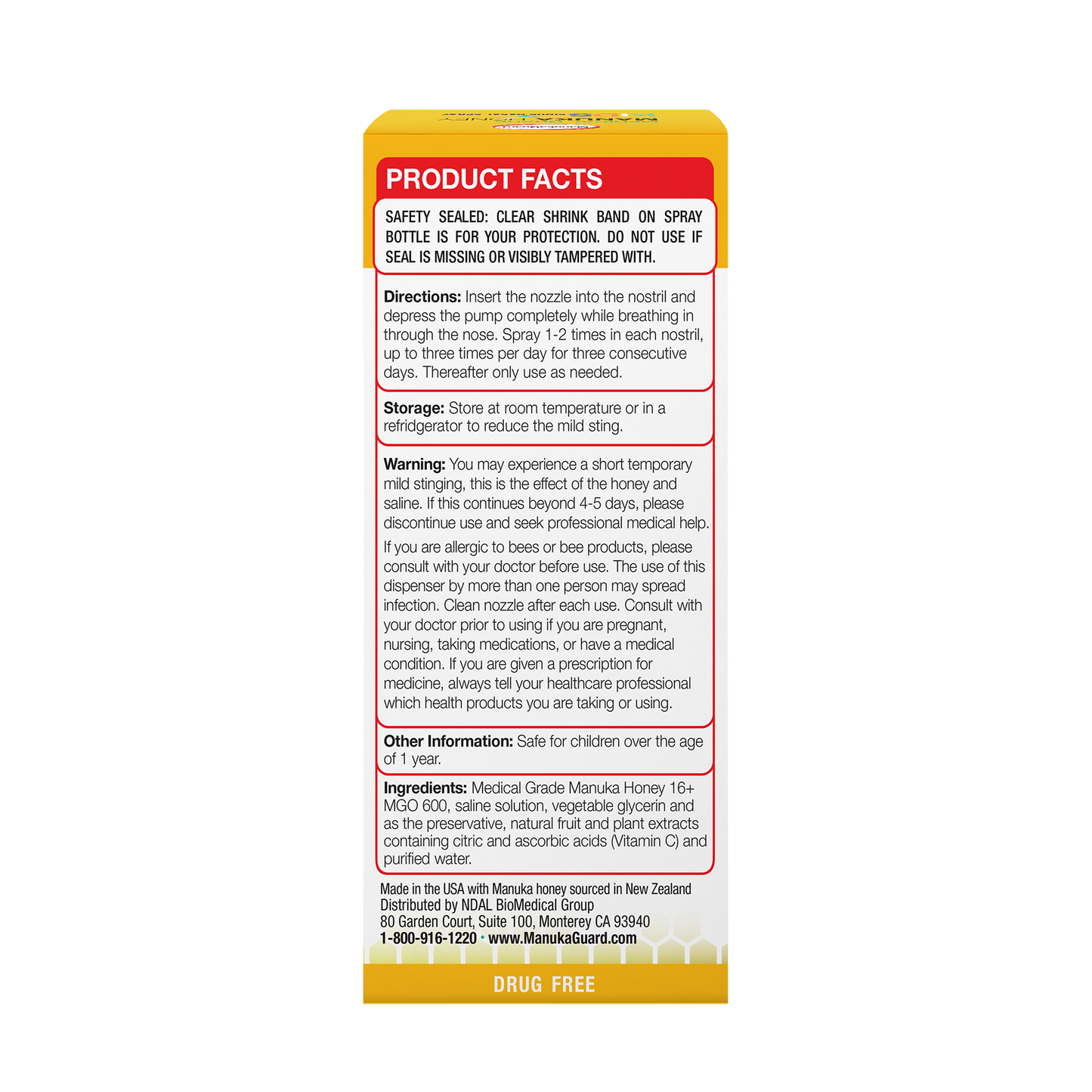 Kids Sinus Cleanser, Medical Grade Manuka Honey, MGO 400