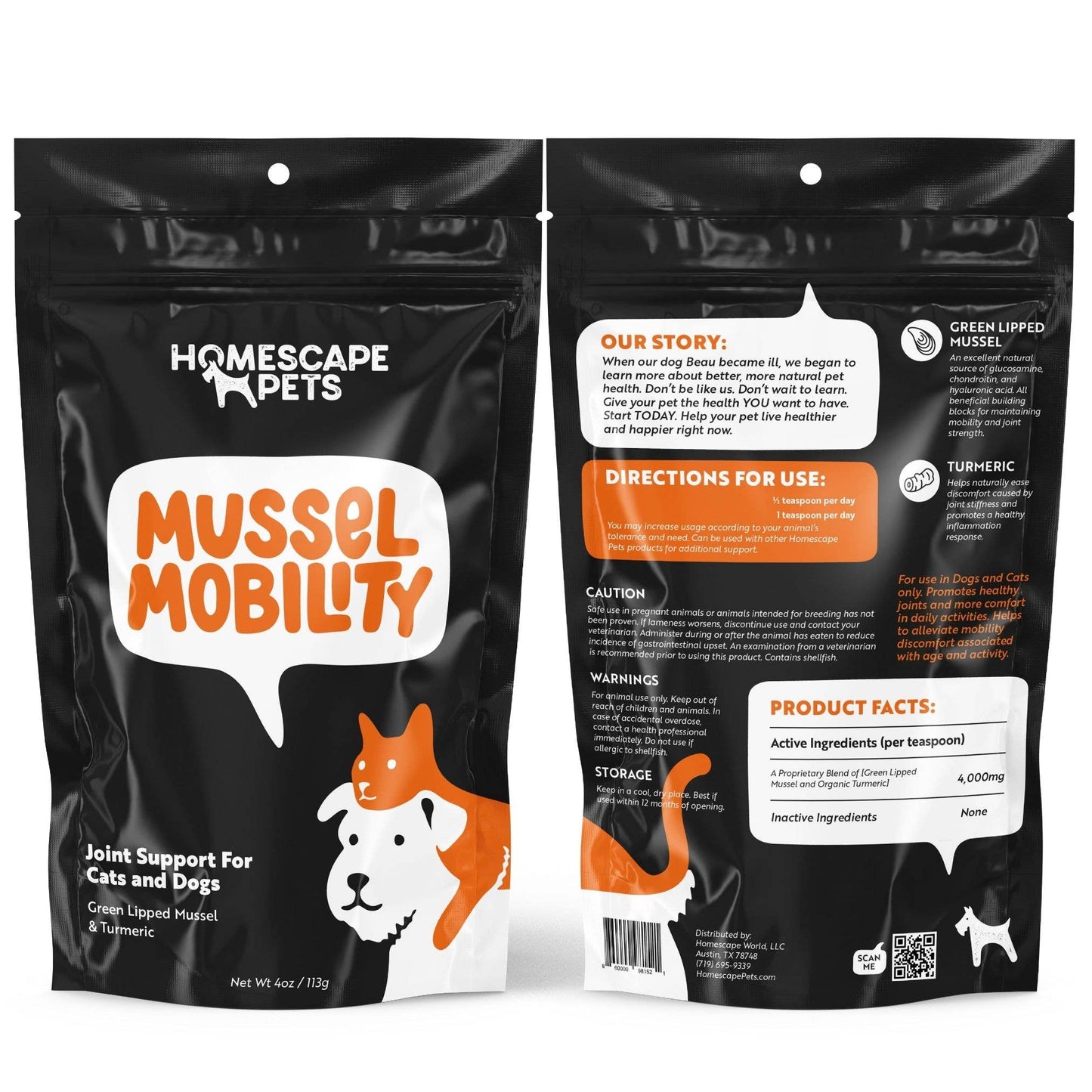 Mussel Mobility: Hip & Joint Support Powder for Dogs & Cats