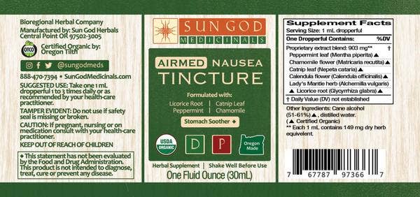 Organic Airmed Nausea Tincture 1oz