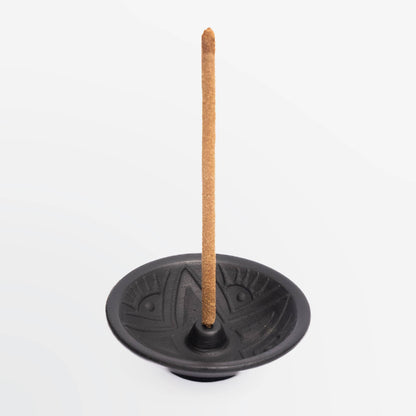 Chulucanas Ceramic Incense Holder Black Matte