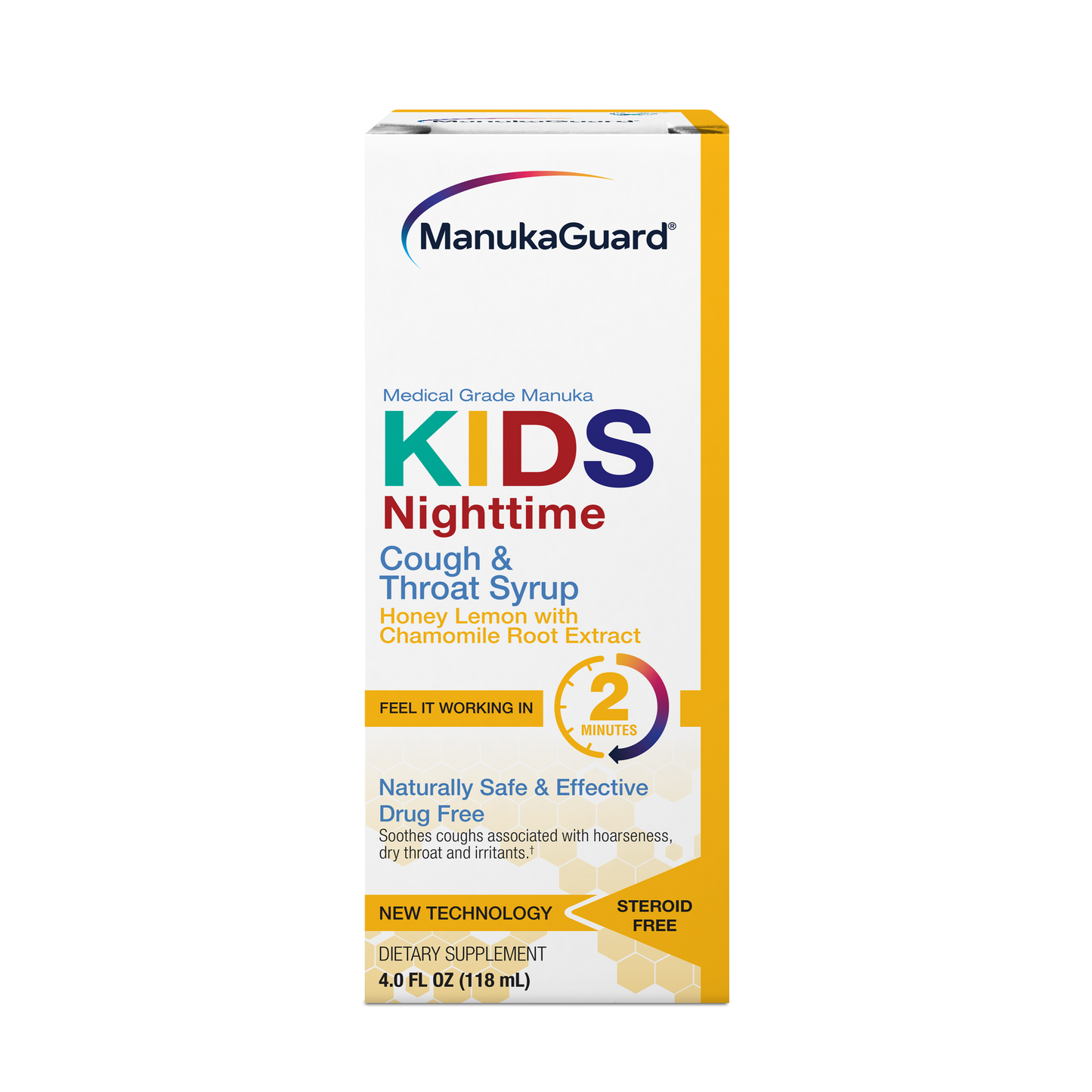 Kids Nighttime Cough & Throat Syrup, Mānuka Honey